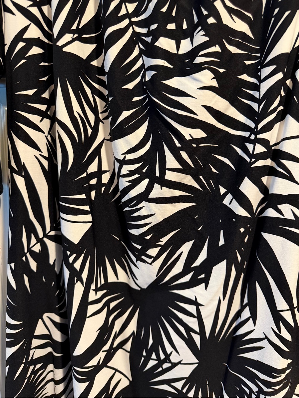 Beach House- beach dress with Black and white palm print